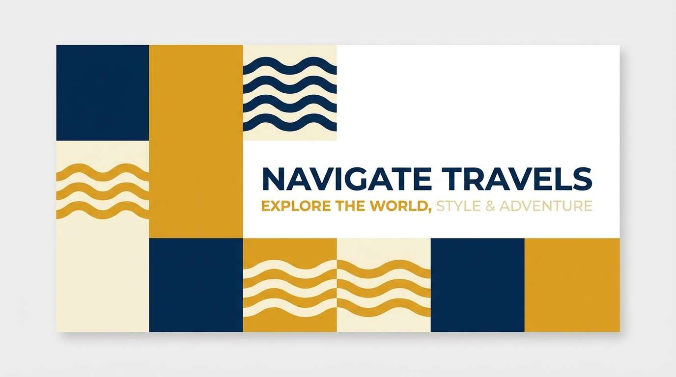travel hero banner in navy yellow