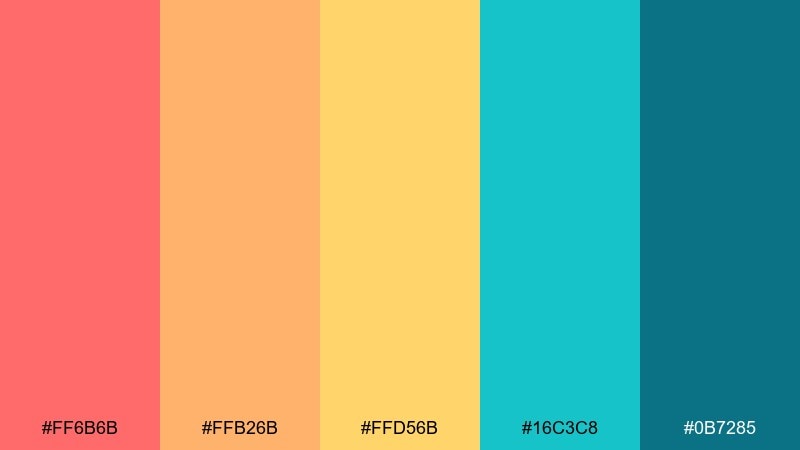 sunlit lagoon coral reef color palette with hex codes