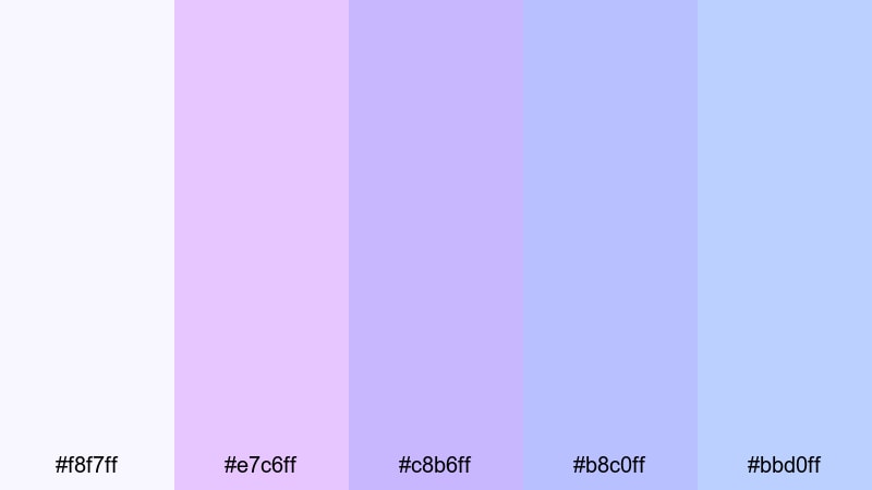 sunlit lavender color palette with hex codes