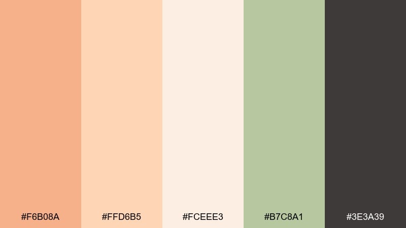 sunlit orchard color palette with hex codes