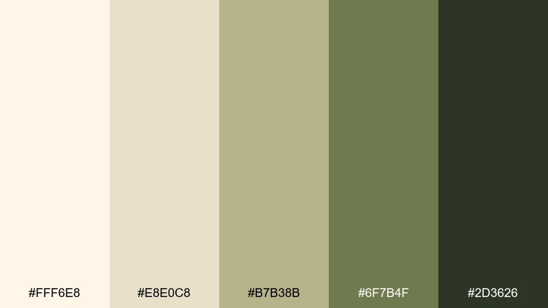 sunlit pine scandinavian color palette with hex codes