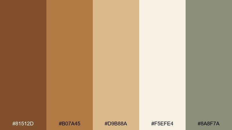 sunlit rattan golden brown color palette with hex codes