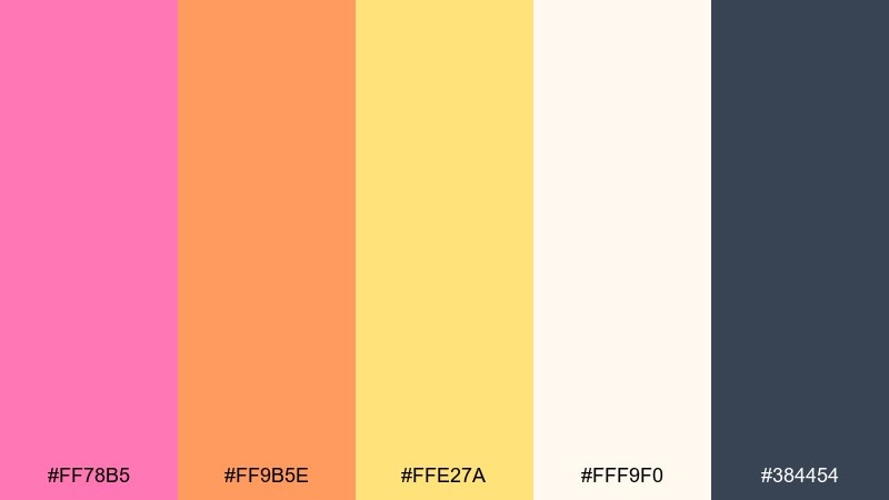 sunlit studio color palette with hex codes