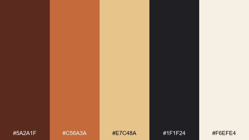 sunlit terracotta art deco color palette with hex codes