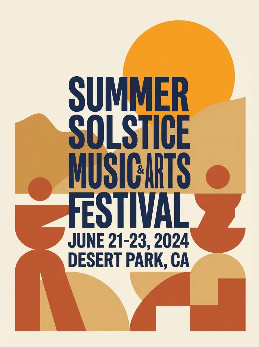 modern poster with terracotta