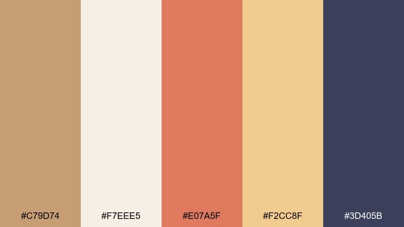 sunlit terracotta color palette with hex codes