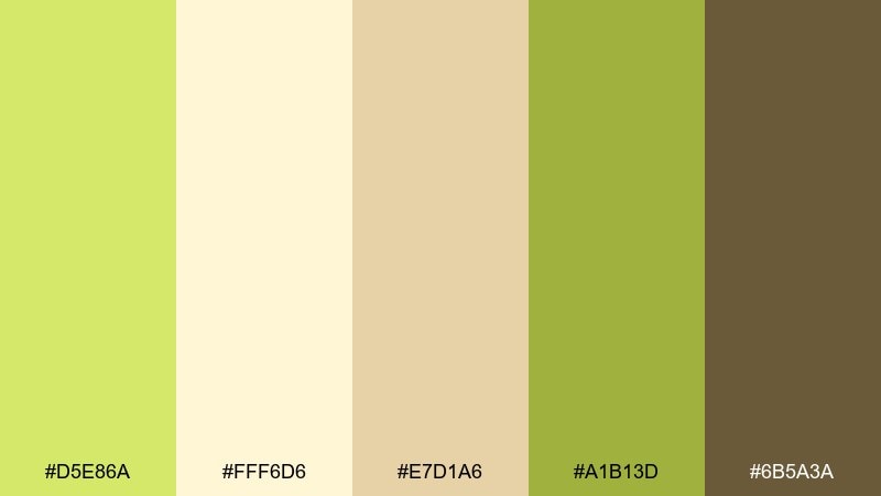 sunlit veranda pear color palette with hex codes