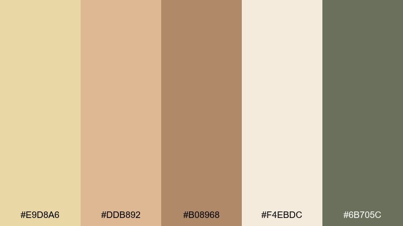 sunlit wheat straw color palette with hex codes