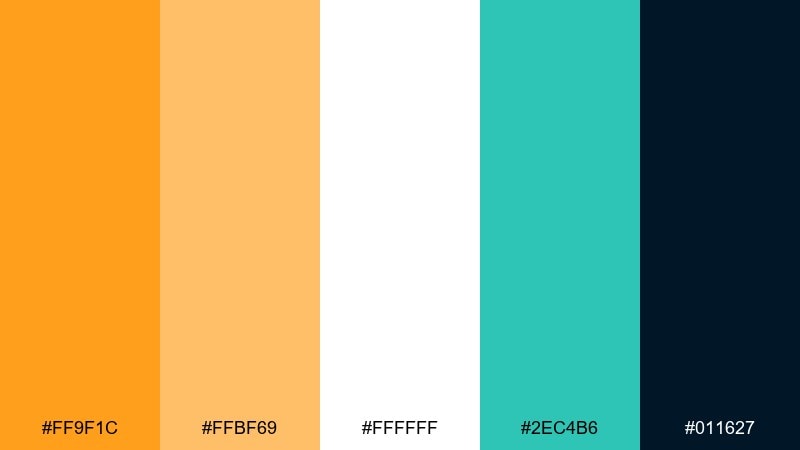 sunrise encore music festival color palette with hex codes