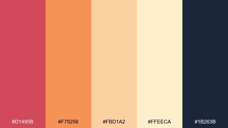 sunrise infographic red orange yellow color palette with hex codes