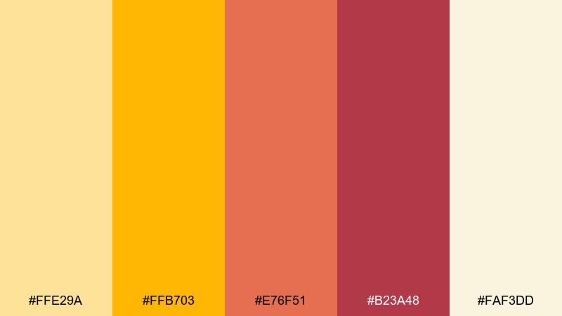 sunrise terracotta color palette with hex codes
