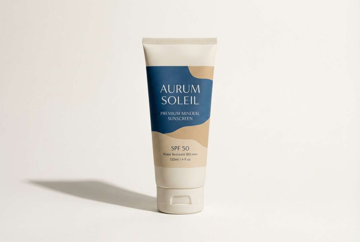 sunscreen packaging studio shot