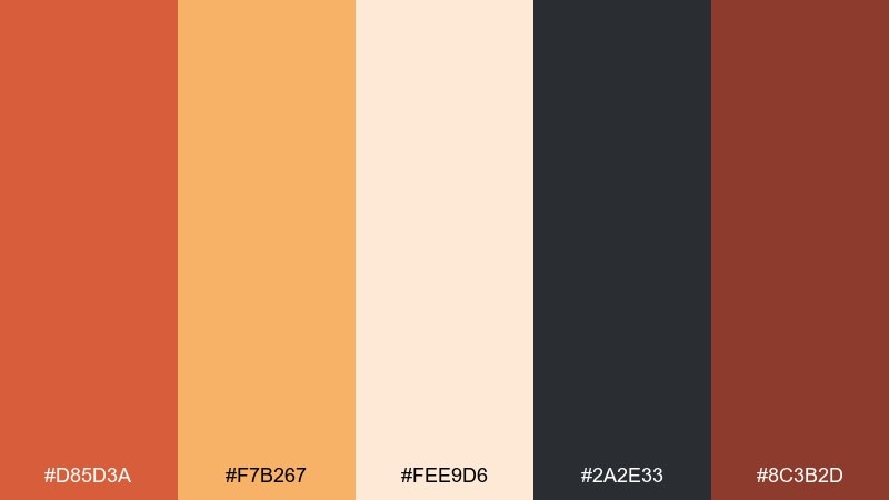 sunset aperitif color palette with hex codes