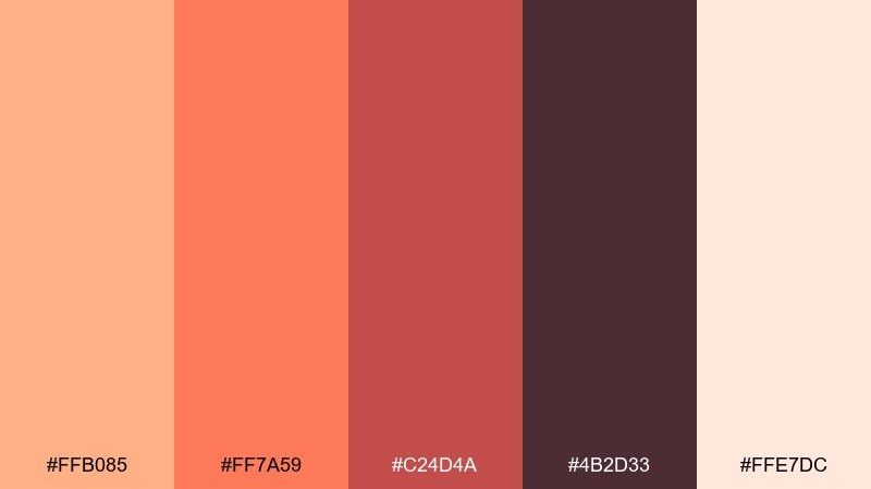 sunset backdrop studio color palette with hex codes