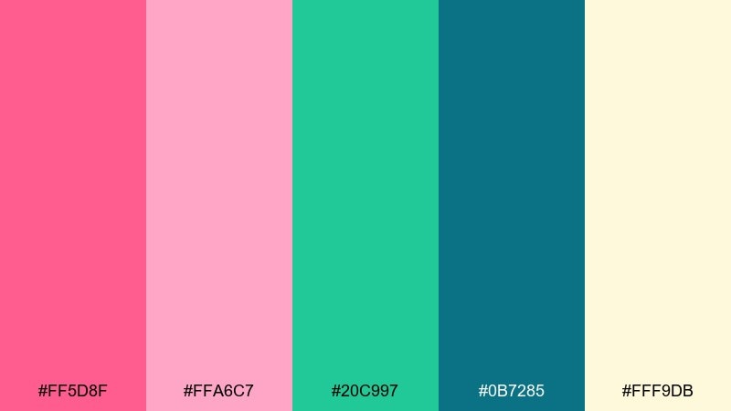 sunset boardwalk color palette with hex codes