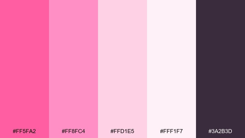 sunset flamingo flamingo pink color palette with hex codes