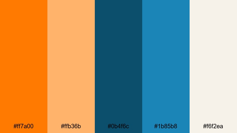 sunset harbor color palette with hex codes