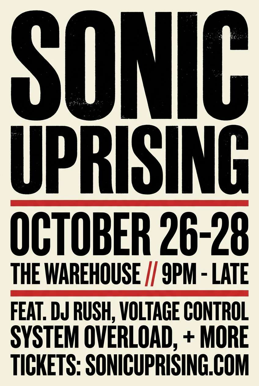 bold typographic event poster