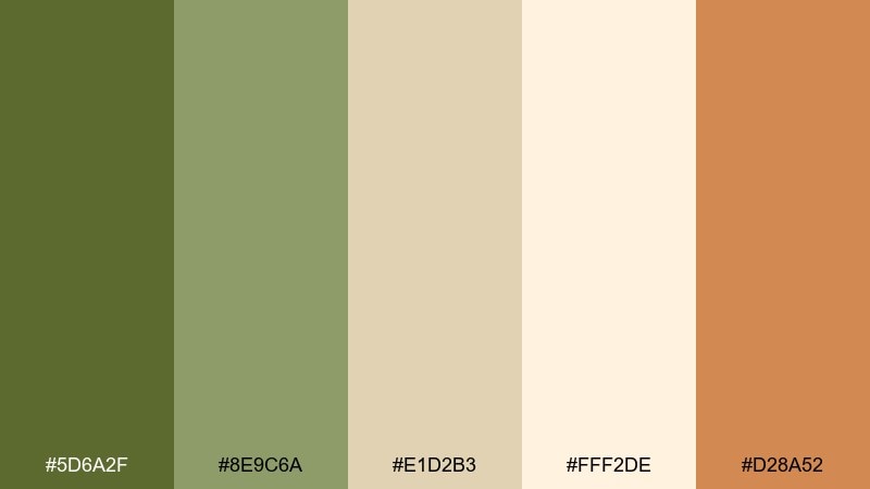 sunset khaki green khaki color palette with hex codes