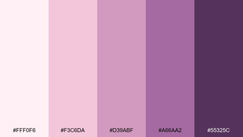 sunset mauve color palette with hex codes