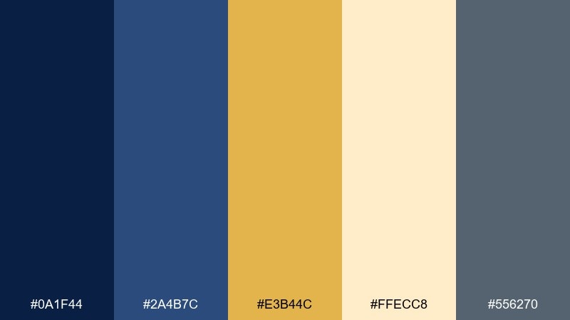 sunset on brass color palette with hex codes