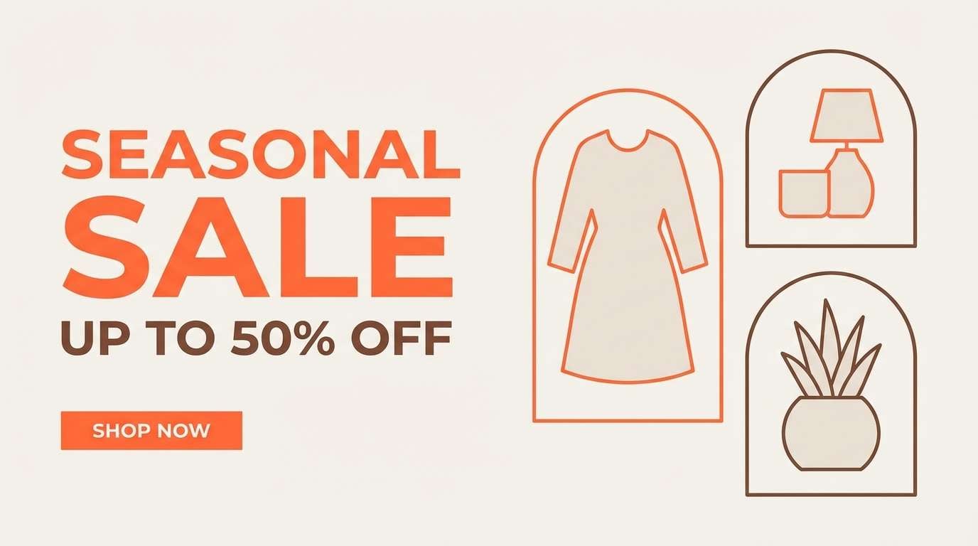 autumn sale banner in pumpkin tones