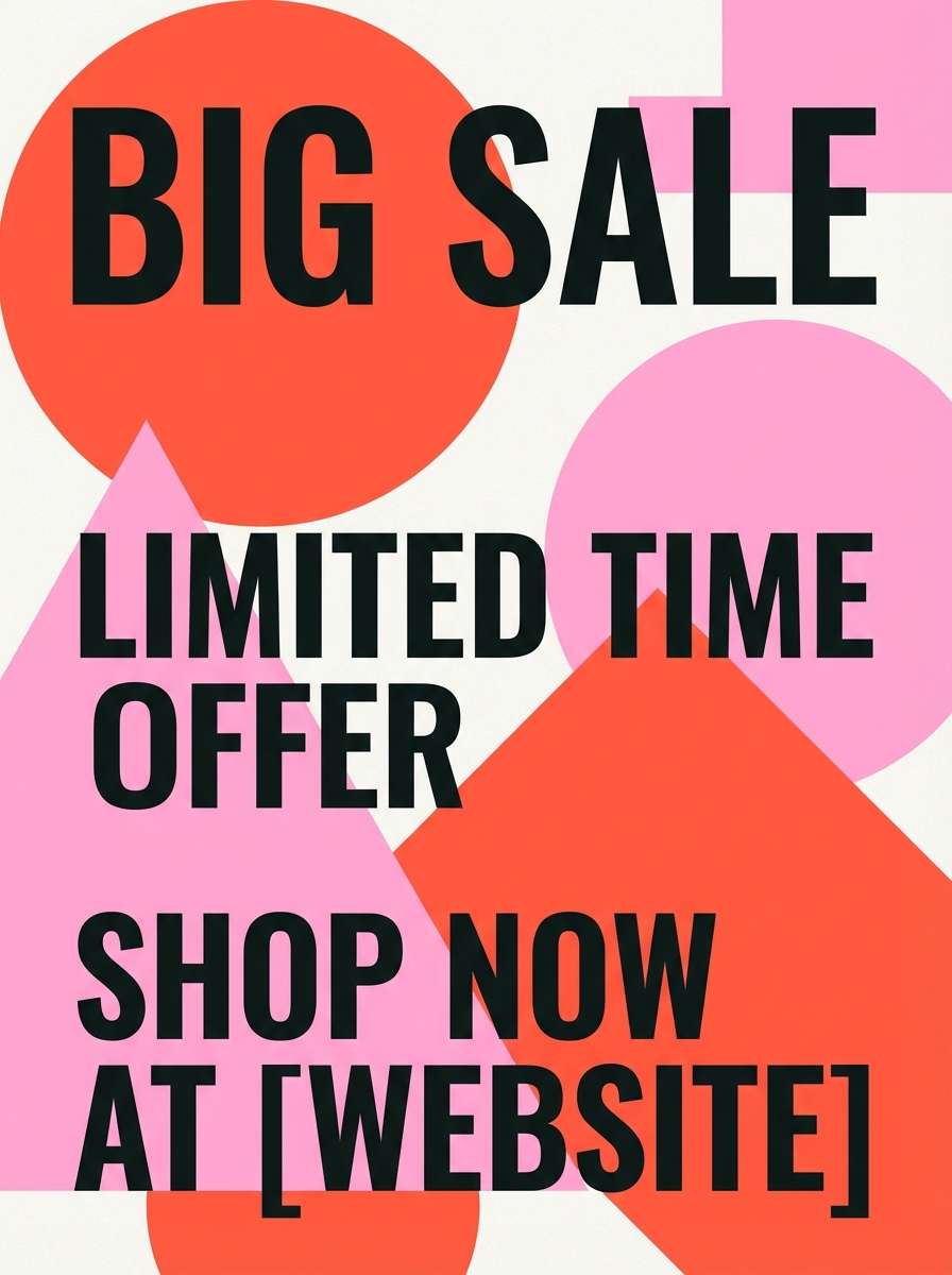 promo poster in orange and pink