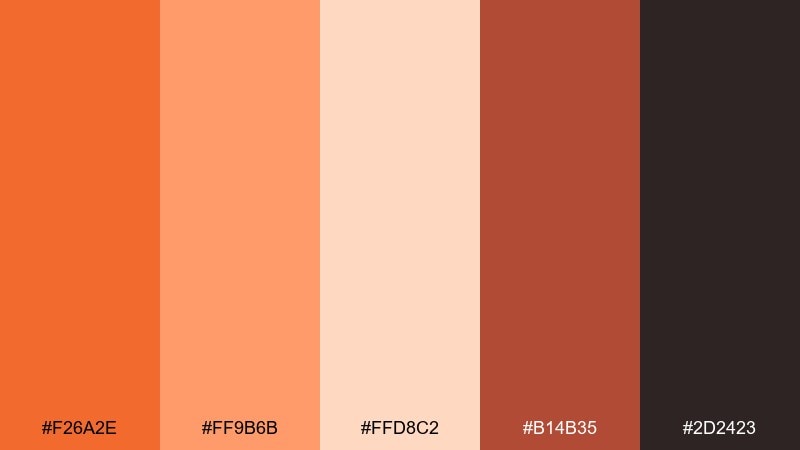 sunset orchard pumpkin color palette with hex codes