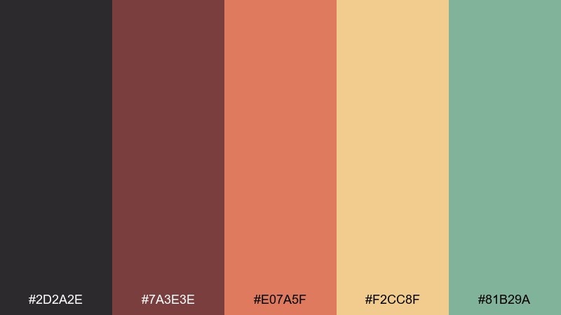 sunset platform subway color palette with hex codes