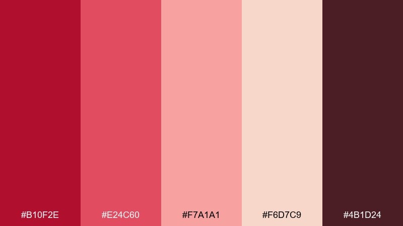sunset ruby gradient ruby color palette with hex codes