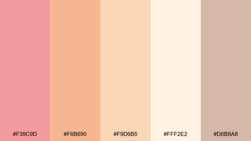 sunset sorbet pastel red color palette with hex codes