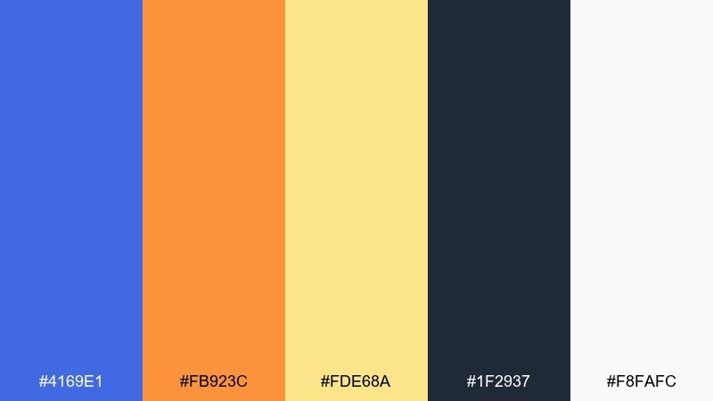 sunset sport color palette with hex codes