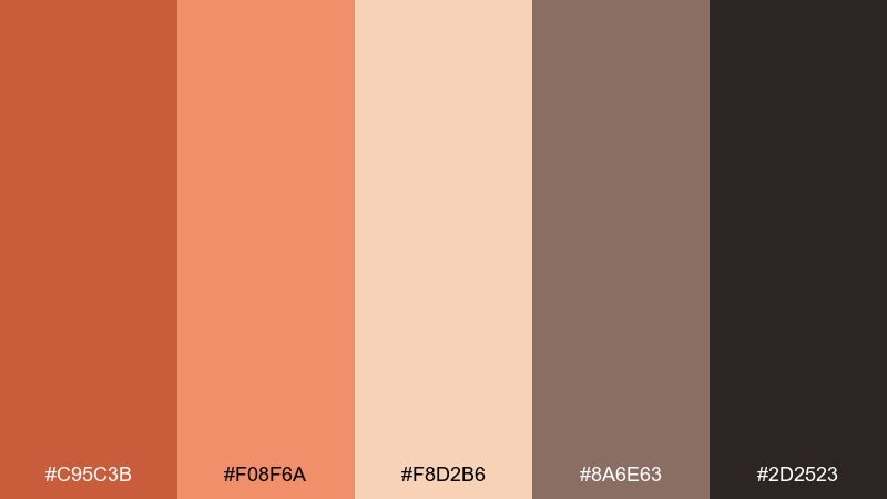 sunset stucco terra cotta color palette with hex codes