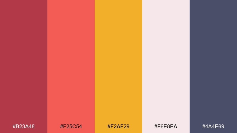 sunset terracotta tomato color palette with hex codes