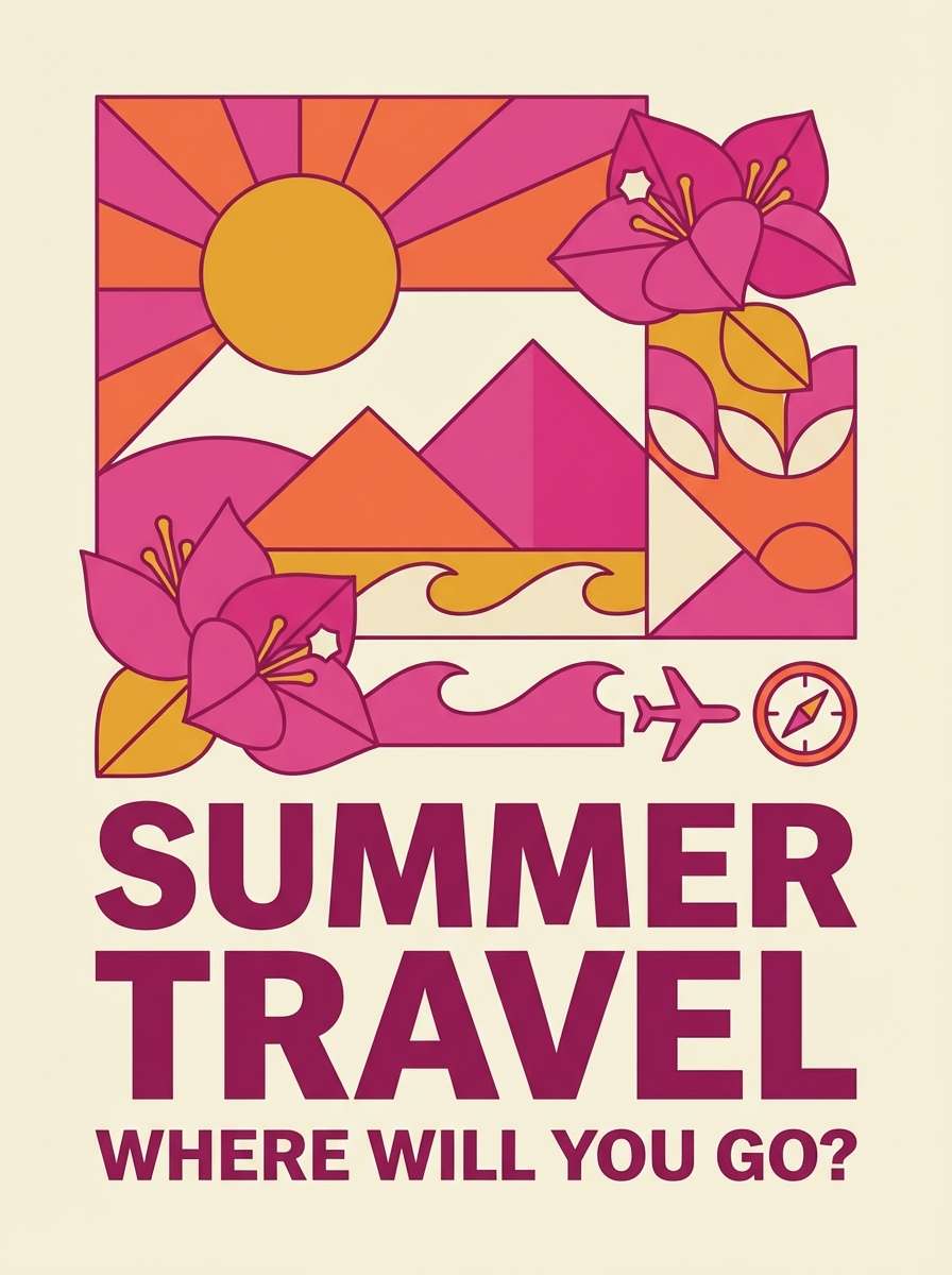 sunset travel promo poster