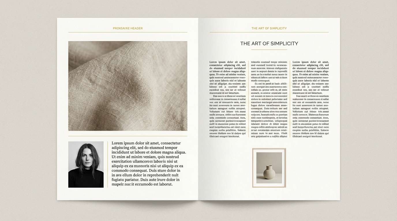 editorial layout with saffron accents