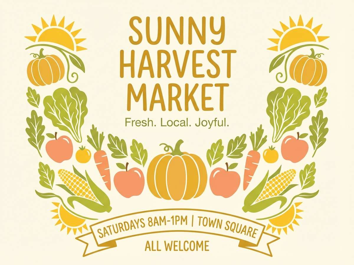 market flyer in warm harvest colors