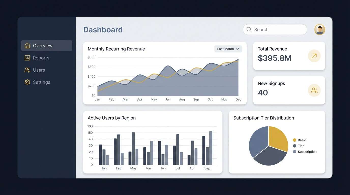 dark dashboard with yellow accents
