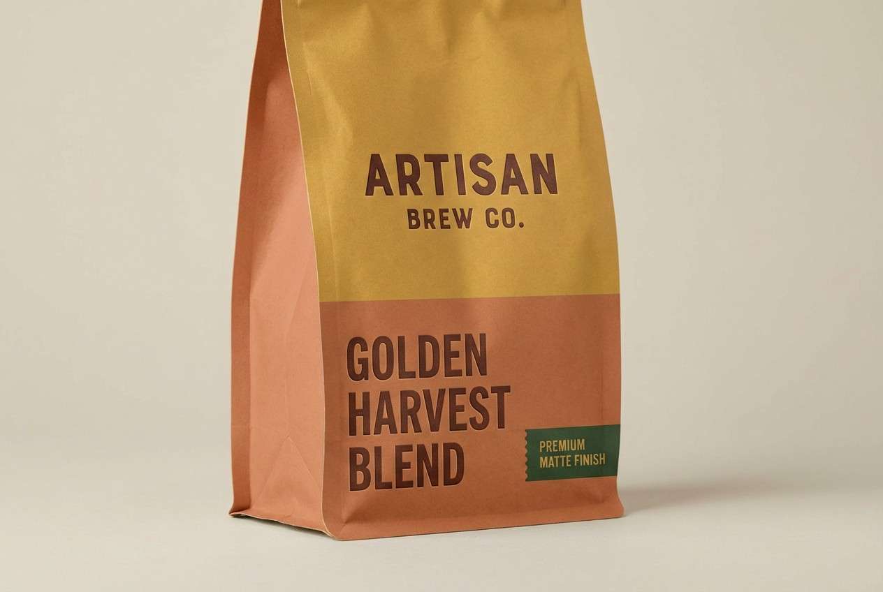 coffee bag in warm earthy tones