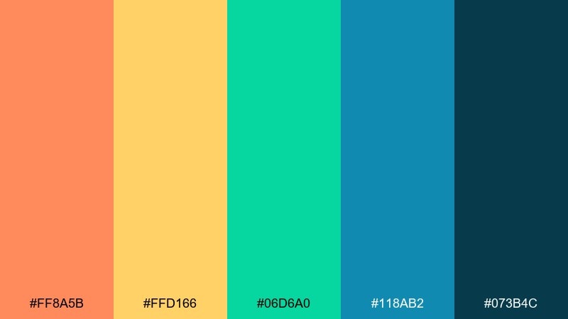 surfboard retro coastal color palette with hex codes