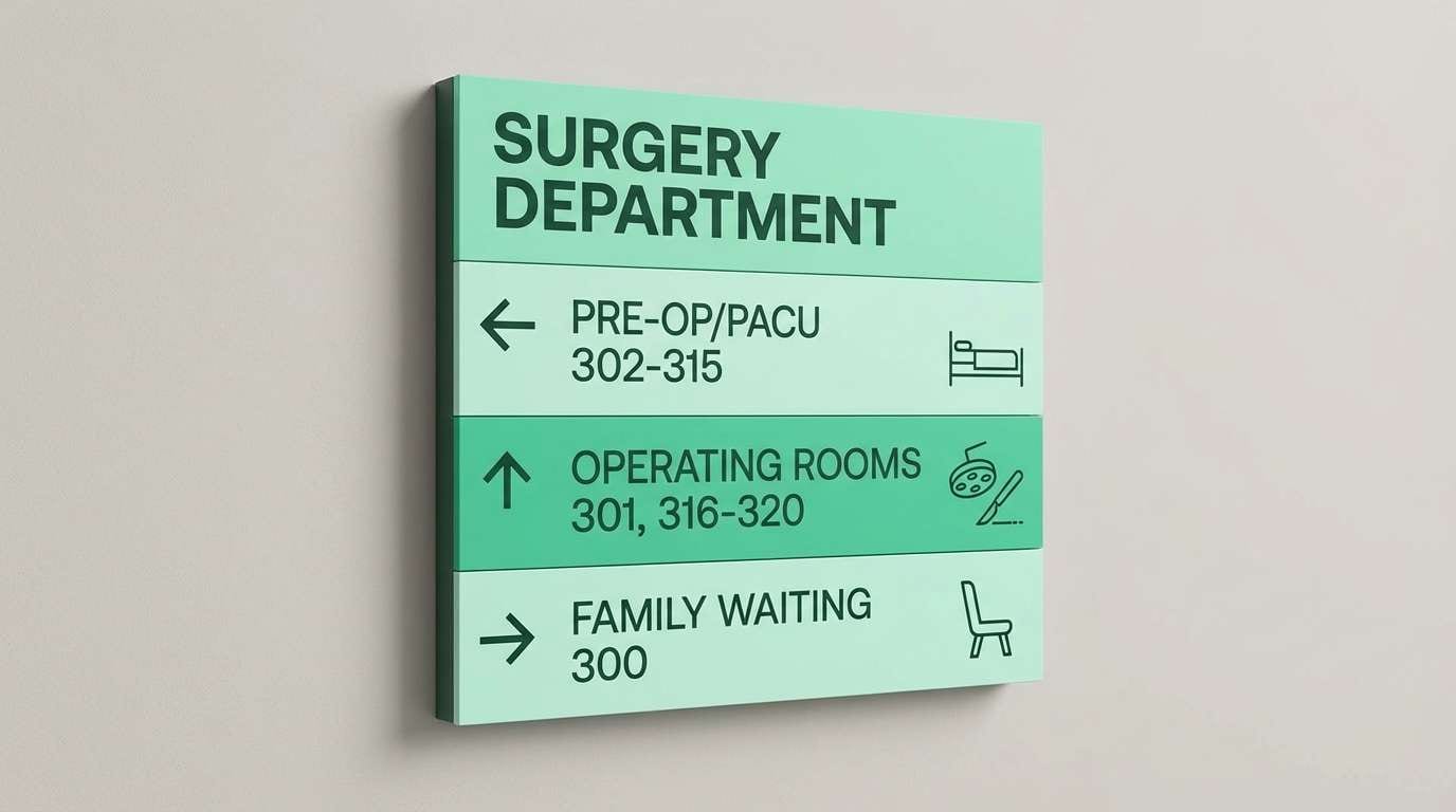 surgery wayfinding signage