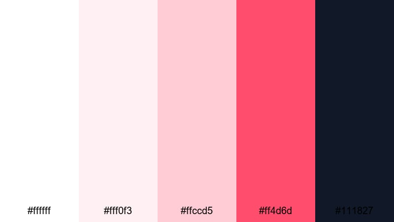 sweet minimal color palette with hex codes