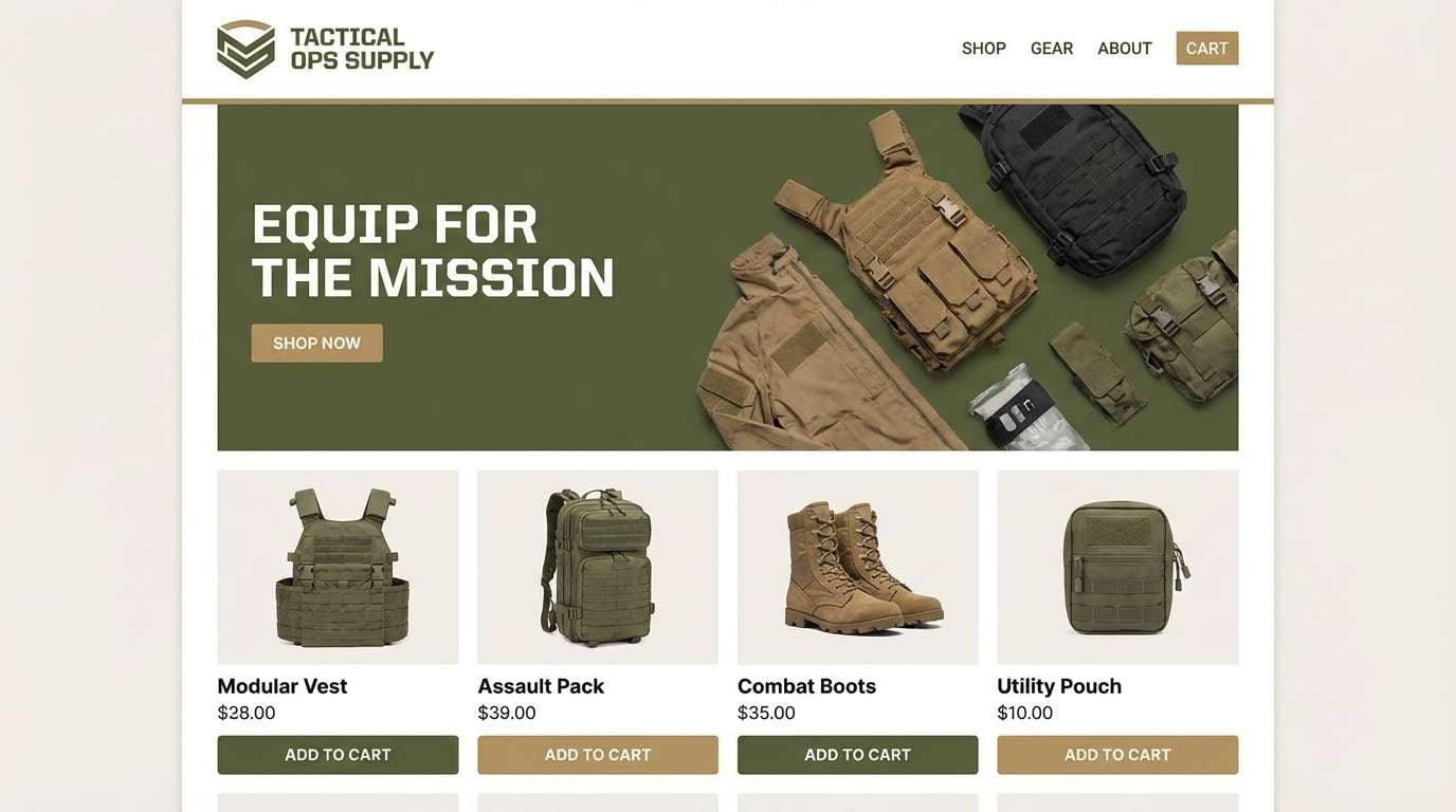 tactical gear landing