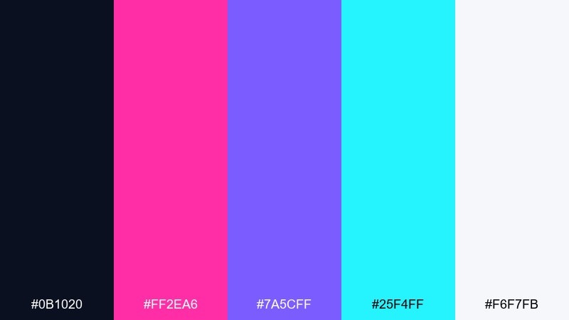 taffy neon alley pixel art color palette with hex codes