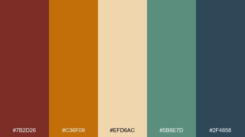 tamarind spice fiesta color palette with hex codes