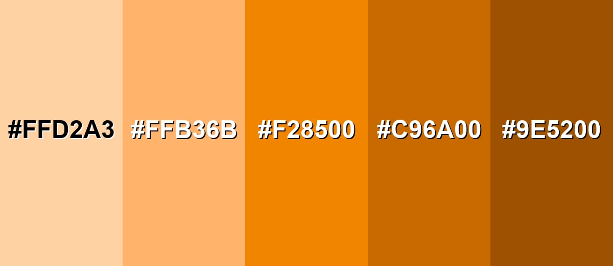 shades and variations of tangerine-color