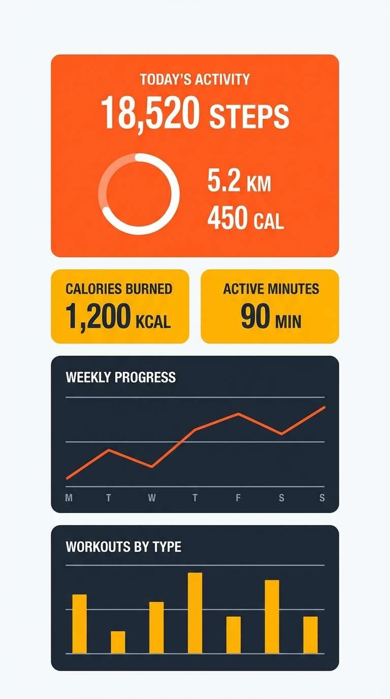 fitness dashboard ui mockup