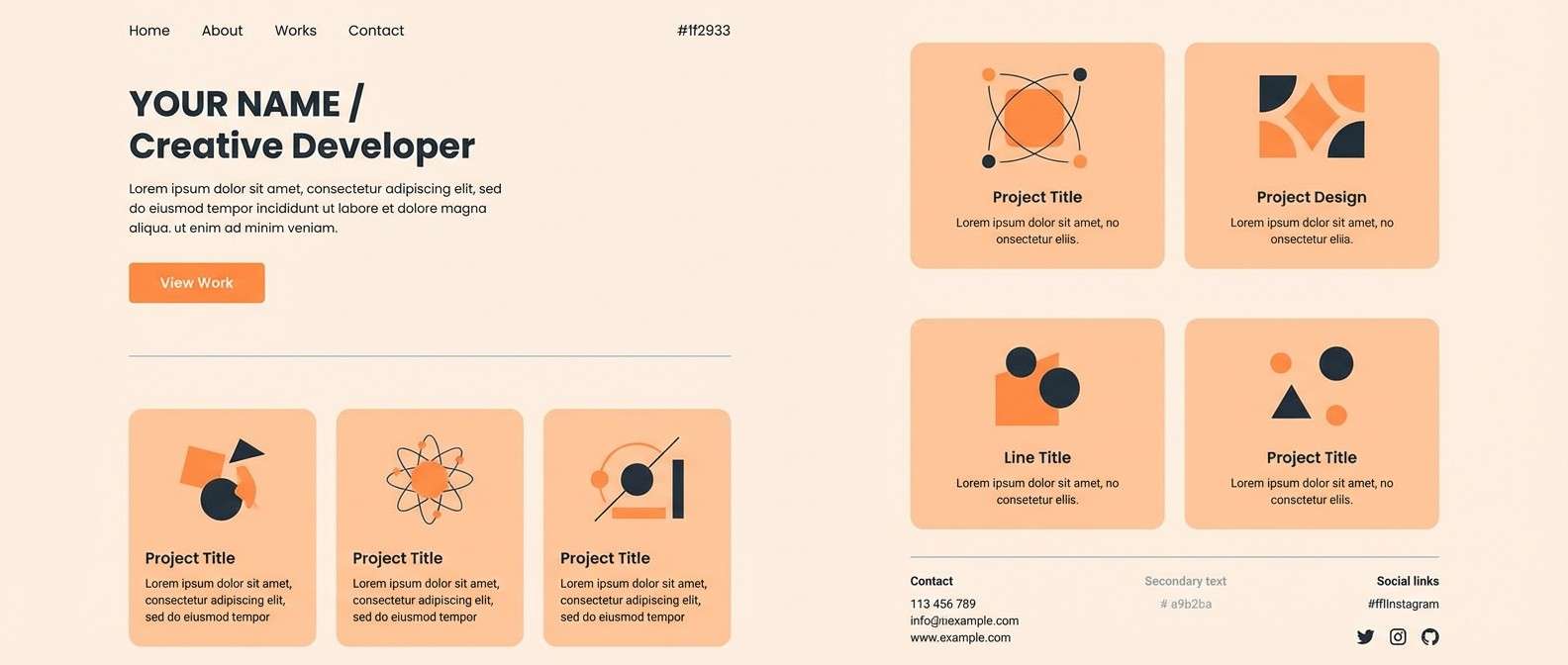 minimal portfolio ui layout