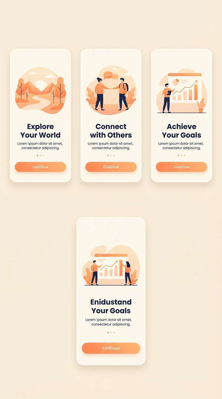 tangerine onboarding ui screens