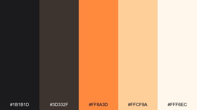 tangerine latte color palette with hex codes